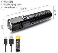 WYTRZYMAŁA MOCNA LATARKA USB-C LED XHP50 ZOOM 2400mAh