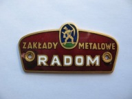 RADOM ZAKŁADY METALOWE STARA TABLICZKA REKLAMOWA EMALIA