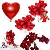 PIĘKNE BALONY SERCA CZERWONE ZESTAW 10 SZTUK IDEALNE NA WALENTYNKI DLA NIEJ