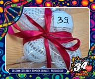 Zestaw czterech bombek (białe) - Rękodzieło