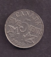 Kanada - 5 Cents 1929 rok