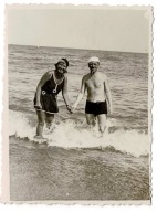 MODA PLAŻOWA 1934 KOSTIUM KĄPIELOWY CZAPKA