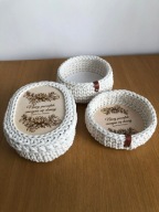 Zestaw 3 Koszyczków Hand-made Puzderka Filc Prezent