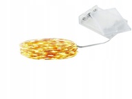 Lampki druciki 20 LED na baterie 2m białe ciepłe 2 SZTUKI