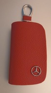 MERCEDES BRELOK ETUI NA KLUCZYKI SKÓRA CHROM NOWOCZESNY DESIGN CZERWONY