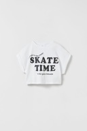 ZARA KOSZULKA O KRÓTSZYM KROJU Z NADRUKIEM 164