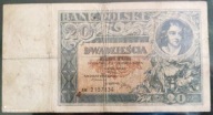 Banknot 20 zł stan słaby seria AW. z 1931