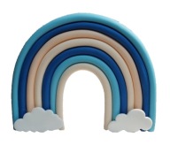 Figurka 3D Tęcza duża kolorowa z masy cukrowej na tort