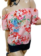 STRADIVARIUS bluzka hiszpanka z falbaną kolorowa