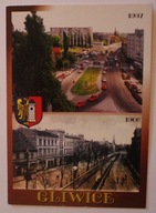 GLIWICE - Ulica 1 Maja, w głębi widoczny kościół św. Barbary