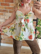 letnia koszula bluzka koszulka kwiaty duży rozmiar XXXL 3XL