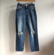 Piękne spodnie wide leg Lager 157 XS jeansy damskie dziury highwaist (J20)