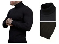 Męski Sweter Golf Casual OLD MONEY – na Jesień i Zimę Czarny