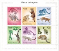 Gwinea Bissau 2010 ** cena 6,50 zł kat.8,50€ - fauna, dzikie koty, arkusz