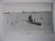 Okręt podwodny UBOOT wojenny z Francja z przed 1945 r.