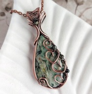 Wisior z zielonym kamieniem naturalnym, maripozyt, prezent dla żony