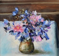 Bukiecik" obraz olejny na płótnie 30x30cm , oryginał Garncarek Al,,,