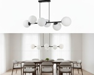 Lampa Wisząca Białe Kule Nad Stół Szklane Białe Kule Lampa Sufitowa