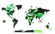 Nowa drewniana mapa świata 3D 260x160cm - prezent, ozdoba - 3kolory