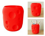 Pojemnik Sorter kredki flamastry Organizer na biurko Bubble Czerwony