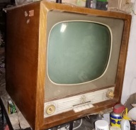 Stary telewizor Rubin 102 zabytek PRL ZSRR retro 1958r