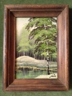 Piękna ręcznie malowana miniatura - olej na tekturze