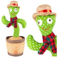 TAŃCZĄCY KAKTUS INTERAKTYWNY ŚPIEWA GRA POWTARZA NAGRYWA LED 31 CM