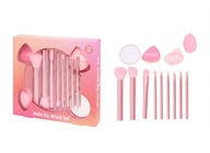 Profesjonalny zestaw Pędzli do Makijażu 12w1 + Gąbeczka Puszki Lusterko