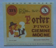 STARA ETYKIETA PIWO CIEMNE MOCNE PORTER BROWAR BISKUPIEC