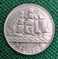 Srebrna moneta Żaglowiec 2 zł 1936 rok