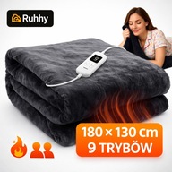 Koc elektryczny mata grzewcza miekka koc ogrzewany 180x130 9 trybów pilot