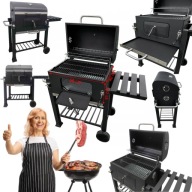 GRILL WĘGLOWY DUŻY OGRODOWY ŻELIWNY RUSZT TERMOMETR Z POKRYWĄ KÓŁKAMI XXL