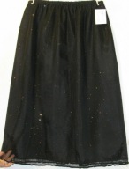 Czarna, prosta spódnica tiul z tęczowymi błyskami maxi r 52/56