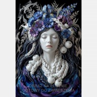 Kobieta kwiaty ceramika abstrakcja obraz na płótnie 55x80 sztuka do salonu