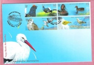 Kirgistan 2025,FDC ptaki, cietrzew, kaczka, sokół,orłosęp, B.WYSOKI NOMINAŁ