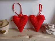 KORONKOWE SERCA DUŻE ZAWIESZKI BAWEŁNA KOMPLET 2 SZTUKI