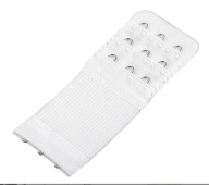 Przedłużka zapięcie haftki trzyrzędowe biustonosza z gumką BIAŁA stanik 4cm