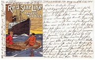 USA - Red Star Line - 1907 - chromolitografia - OPIS !