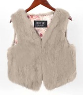 KAMIZELKA FUTRZANA szara boho futro jak nutrie