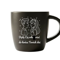 Kubek z grawerem Będę Cię wku*wiać – prezent dla par | czarny mat