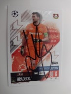 Karta topps match attax autograf Bayer Leverkusen Champions League Hradecky