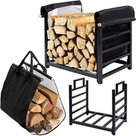 STOJAK NA DREWNO DRZEWO KOMINKOWE OPAŁOWE DO KOMINKA REGAŁ METALOWY LOFT XL