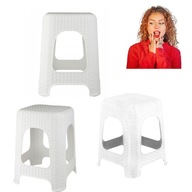 TABORET OGRODOWY KUCHENNY BIAŁY 45X37 STOŁEK PLASTIKOWY MOCNY SOLIDNY LEKKI