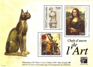 Francja 1999 Znaczki Blok 20 ** sztuka malarstwo rzeźba da Vinci antyk