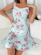 KWIATY FALBANKA damska koszula nocna sukienka vintage falbany coquette