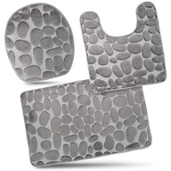 DYWANIK ŁAZIENKOWY ZESTAW 3w1 KOMPLET ANTYPOŚLIZGOWE Mega Miękkie 12mm MATA