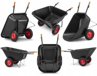 TACZKA DWUKOŁOWA JAPONKA 350L OGRODOWA BUDOWLANA SPAWANA WOŻEK PASZOWY