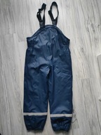 Spodnie gumowe ocieplane granatowe nieprzemakalne na szelkach 110-116 cm