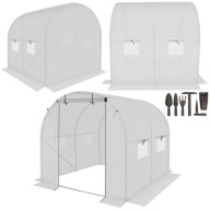Szklarnia Tunel Foliowy Biały Warzyw Kwiatów Ochrona200x200x200cm + zestaw
