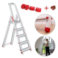 DRABINA ALUMINIOWA SKŁADANA DOMOWA 5 STOPNIOWA 3M ANTYPOŚLIZGOWA 125KG DUŻA